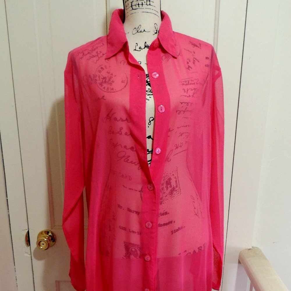 Sun Streak Floor Length Sheer Cover-up/Fruit Punch